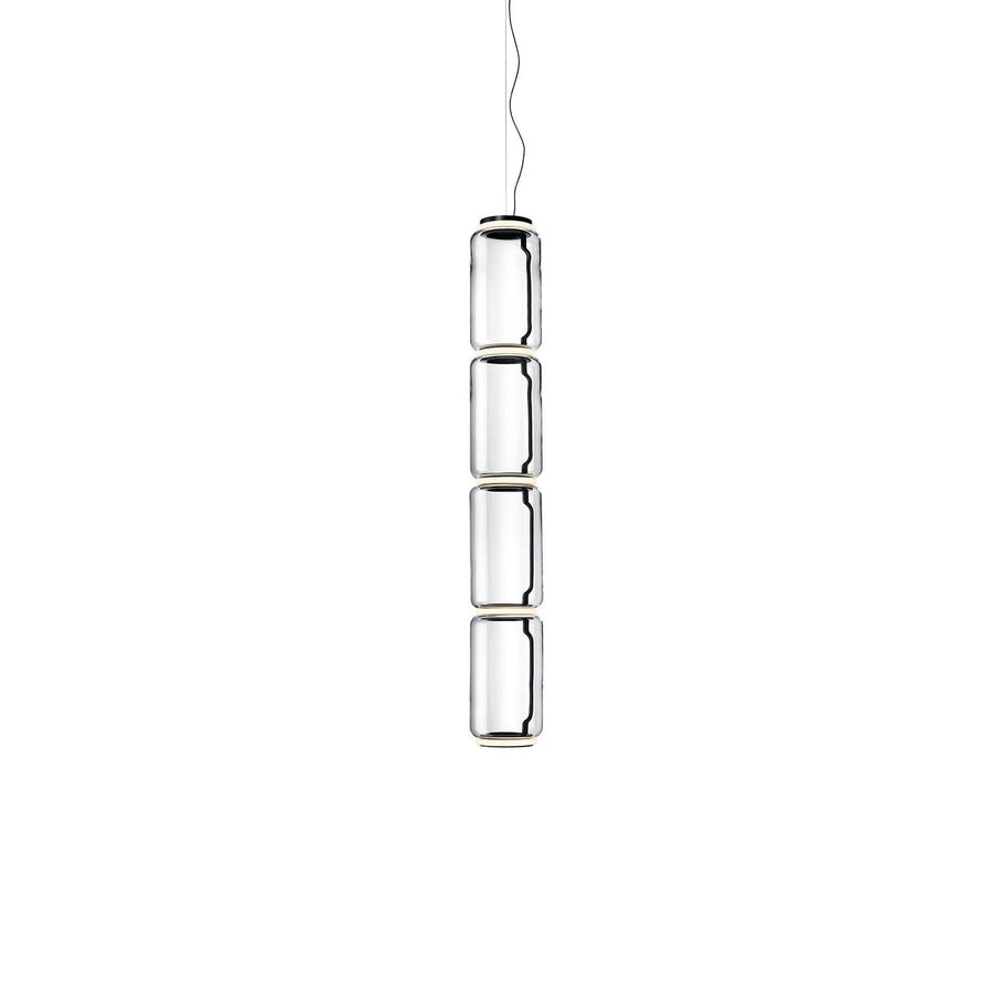 LED Pendant Light Cylinder Shape-Lighting > Pendant Lights-casanuva-18cmx128cm-Warm Light-Black & Clear-casanuva