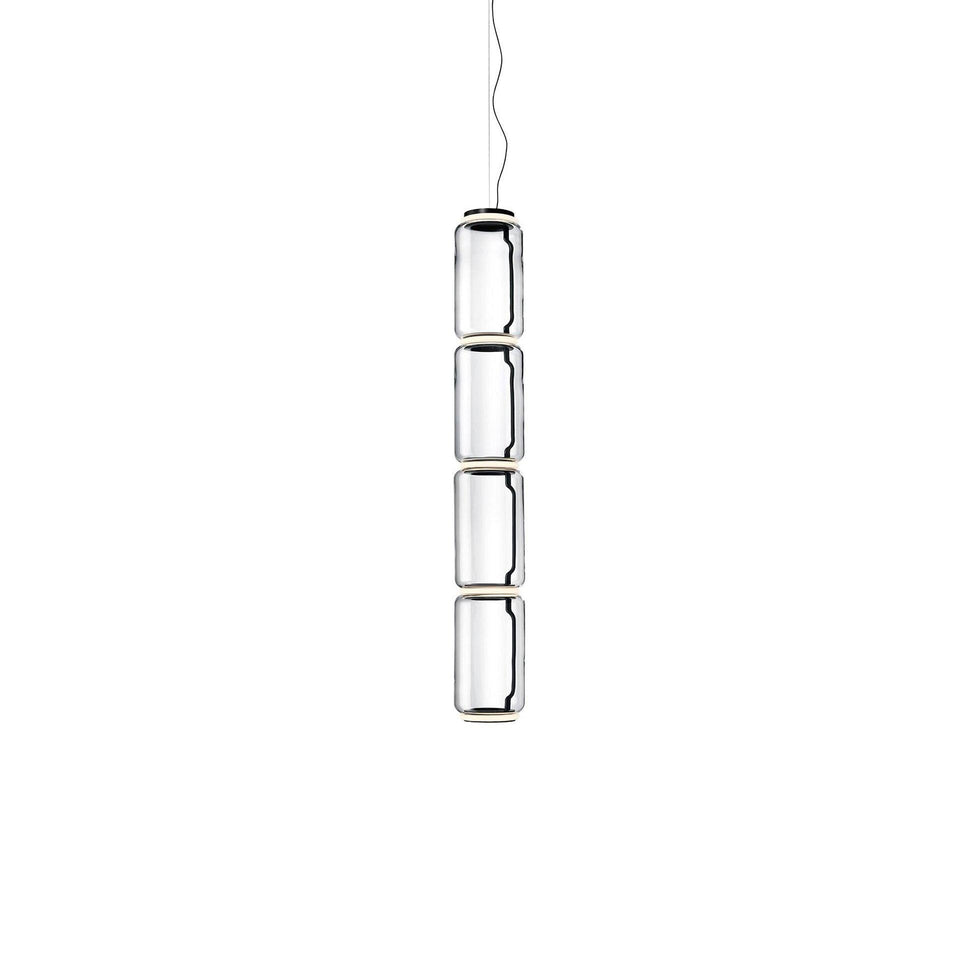LED Pendant Light Cylinder Shape-Lighting > Pendant Lights-casanuva-18cmx128cm-Warm Light-Black & Clear-casanuva