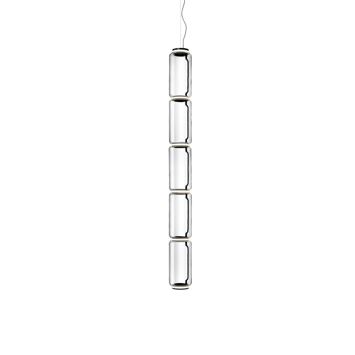 LED Pendant Light Cylinder Shape-Lighting > Pendant Lights-casanuva-18cmx160cm-Warm Light-Black & Clear-casanuva