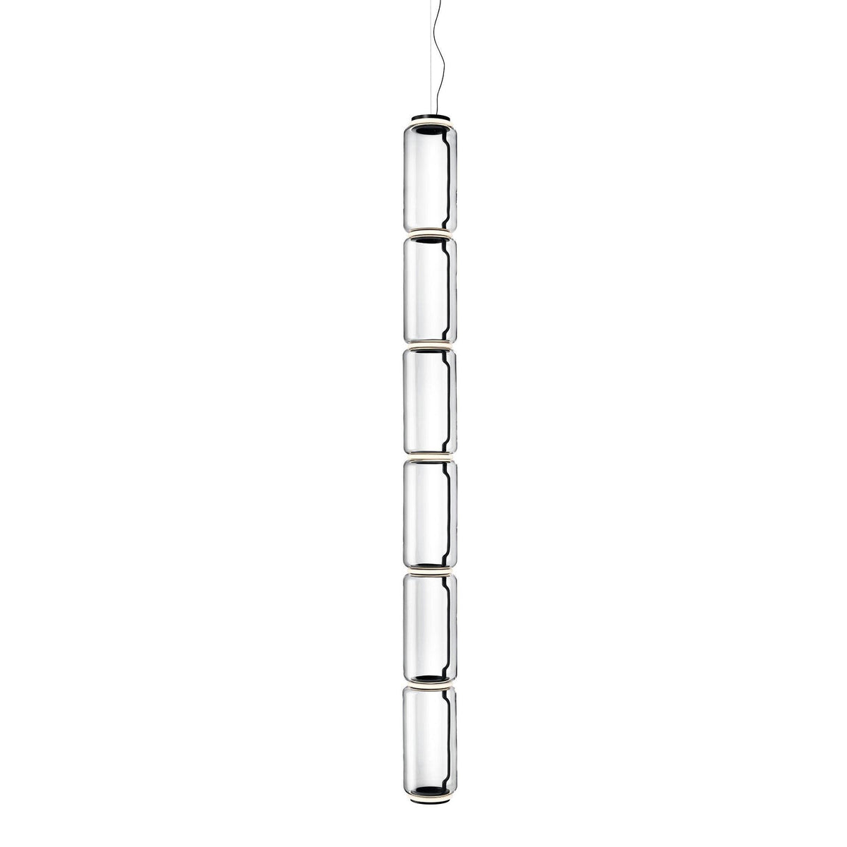 LED Pendant Light Cylinder Shape-Lighting > Pendant Lights-casanuva-18cmx192cm-Warm Light-Black & Clear-casanuva