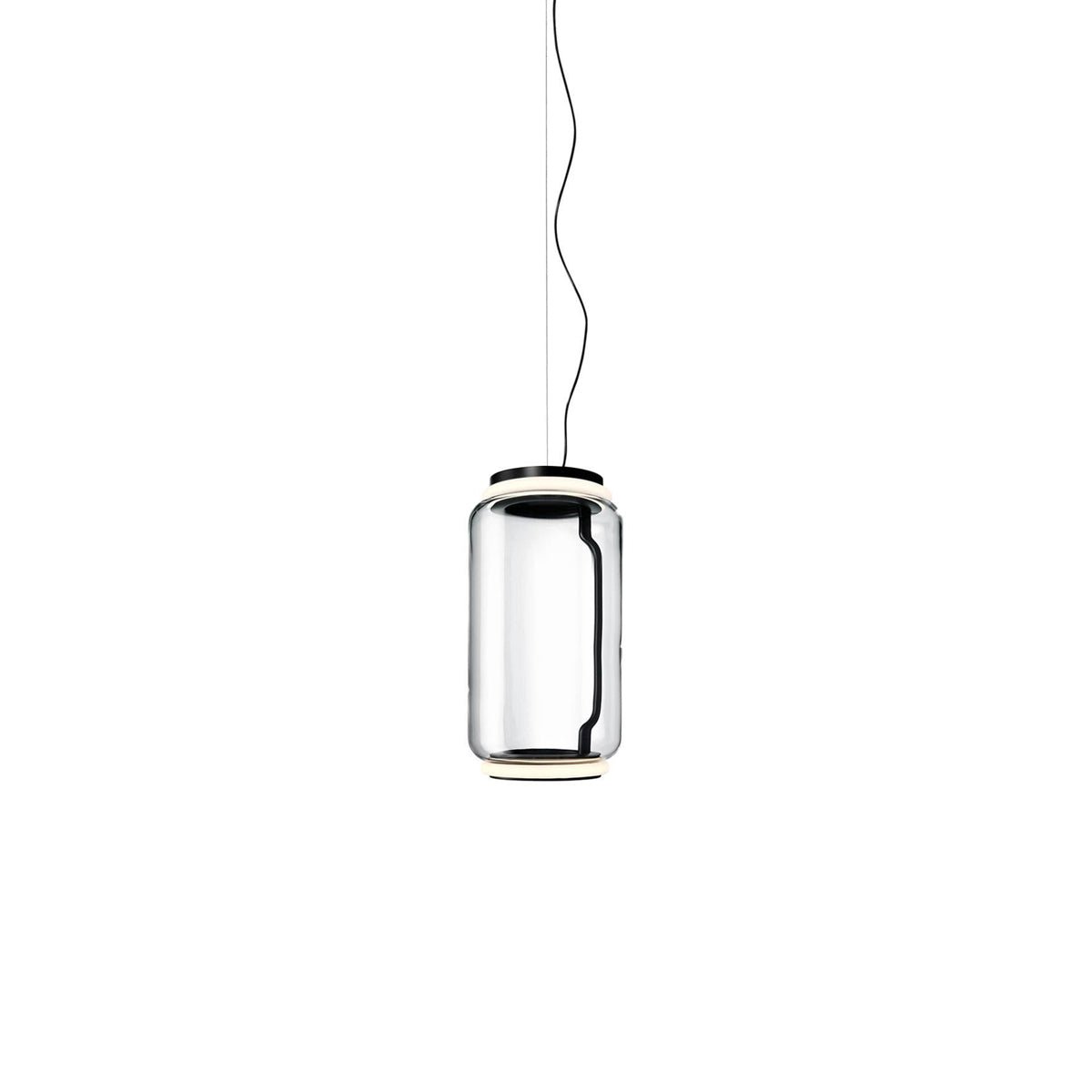 LED Pendant Light Cylinder Shape-Lighting > Pendant Lights-casanuva-18cmx36cm-Warm Light-Black & Clear-casanuva