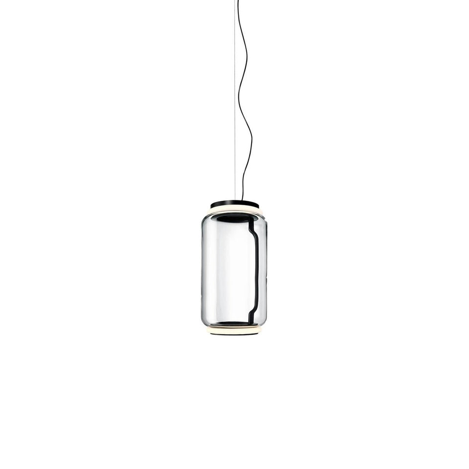 LED Pendant Light Cylinder Shape-Lighting > Pendant Lights-casanuva-18cmx36cm-Warm Light-Black & Clear-casanuva