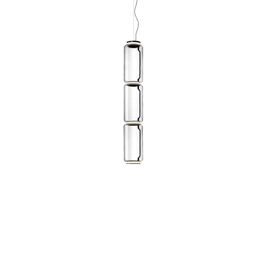 LED Pendant Light Cylinder Shape-Lighting > Pendant Lights-casanuva-18cmx96cm-Warm Light-Black & Clear-casanuva