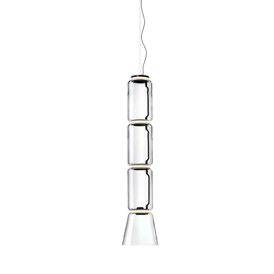 LED Pendant Light Cylinder Shape-Lighting > Pendant Lights-casanuva-26cmx121cm-Warm Light-Black & Clear-casanuva