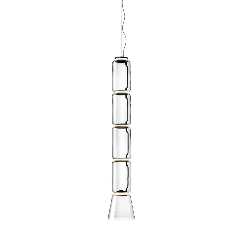 LED Pendant Light Cylinder Shape-Lighting > Pendant Lights-casanuva-26cmx153cm-Warm Light-Black & Clear-casanuva