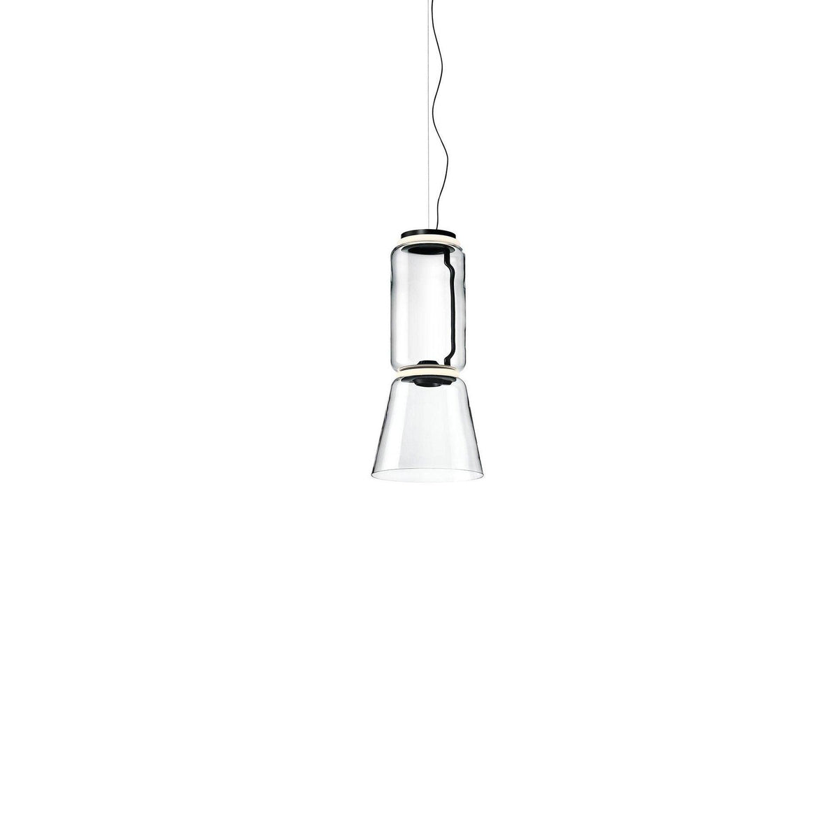 LED Pendant Light Cylinder Shape-Lighting > Pendant Lights-casanuva-26cmx57cm-Warm Light-Black & Clear-casanuva