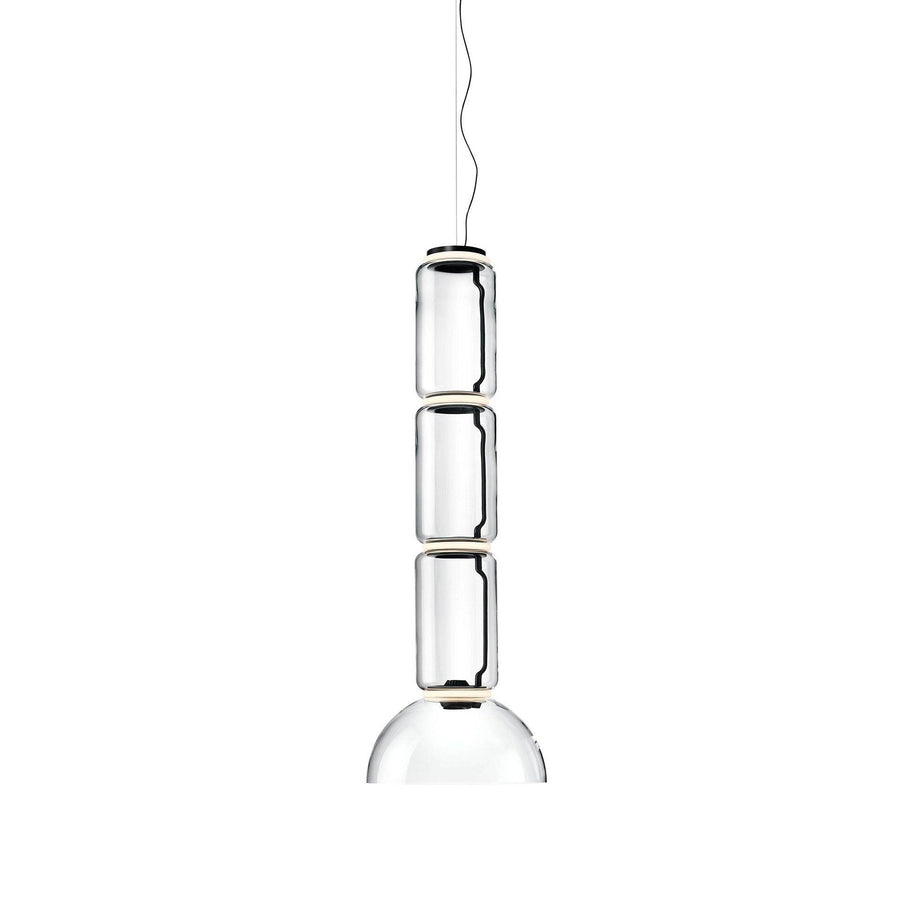 LED Pendant Light Cylinder Shape-Lighting > Pendant Lights-casanuva-40cmx117cm-Warm Light-Black & Clear-casanuva