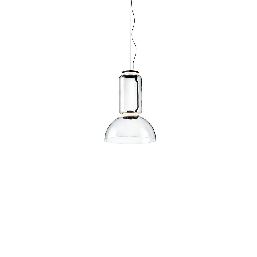 LED Pendant Light Cylinder Shape-Lighting > Pendant Lights-casanuva-40cmx53cm-Warm Light-Black & Clear-casanuva