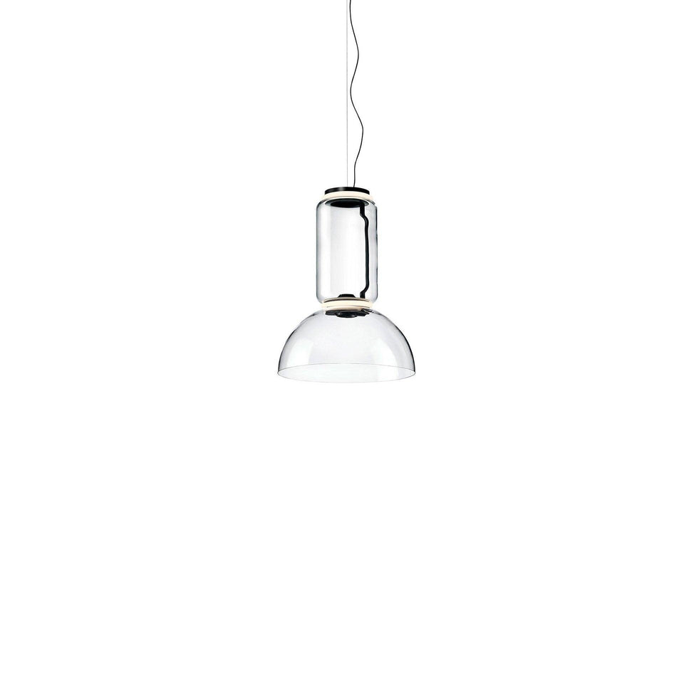 LED Pendant Light Cylinder Shape-Lighting > Pendant Lights-casanuva-40cmx53cm-Warm Light-Black & Clear-casanuva