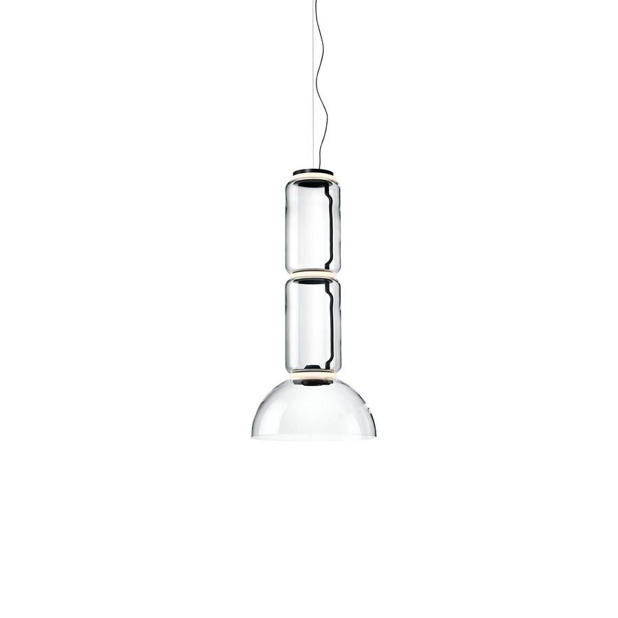 LED Pendant Light Cylinder Shape-Lighting > Pendant Lights-casanuva-40cmx85cm-Warm Light-Black & Clear-casanuva