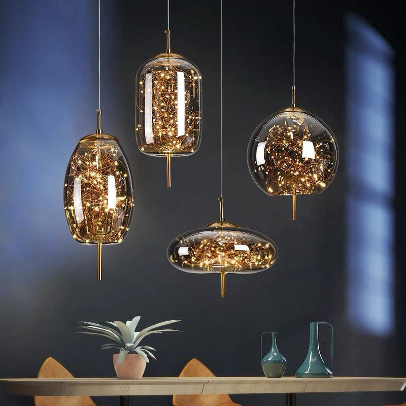 LED Pendant Light Nordic Style-Lighting > Pendant Lights-casanuva-Smoke Gray-Style A: D18*H42CM-Warm Light-casanuva