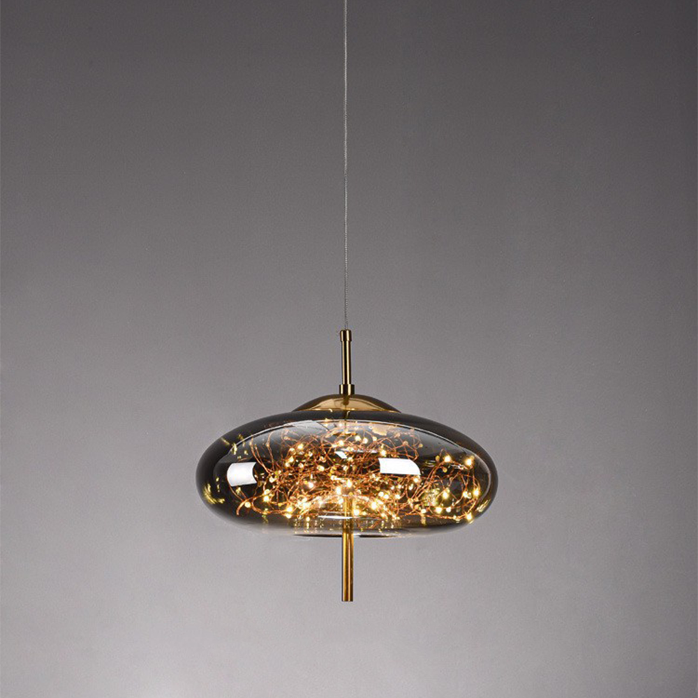 LED Pendant Light Nordic Style-Lighting > Pendant Lights-casanuva-Smoke Gray-Style C: D35*H32CM-Warm Light-casanuva