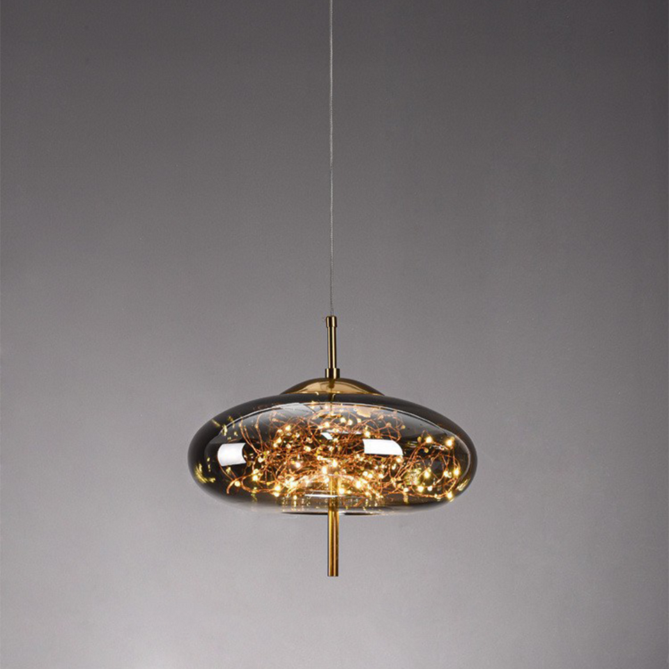 LED Pendant Light Nordic Style-Lighting > Pendant Lights-casanuva-Smoke Gray-Style C: D35*H32CM-Warm Light-casanuva