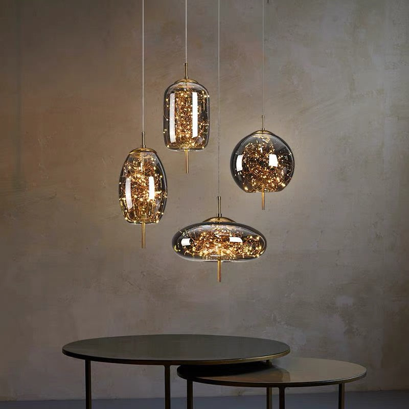 LED Pendant Light Nordic Style-Lighting > Pendant Lights-casanuva-Smoke Gray-Style D: D17*H41CM-Warm Light-casanuva