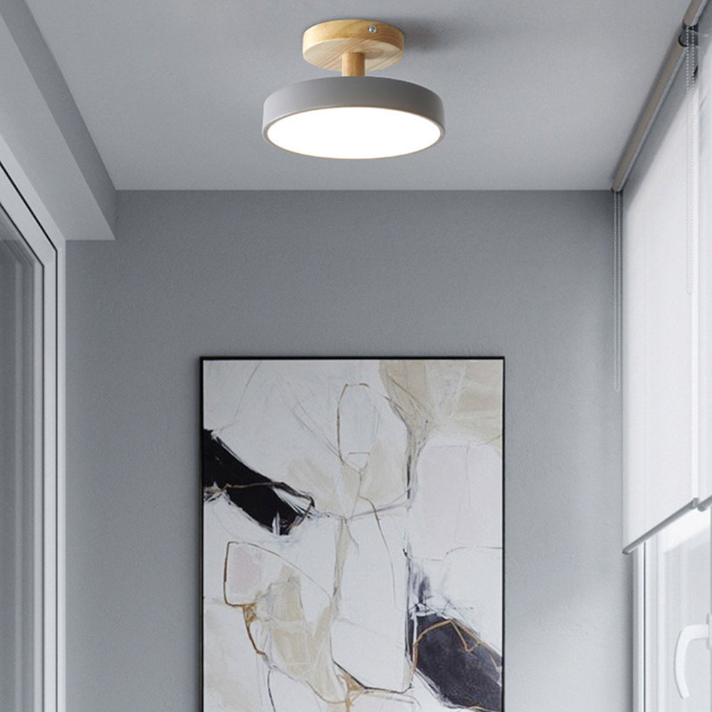 LED Round Ceiling Light for Hallway in Modern Iron Design-Lighting > Ceiling Lights-casanuva-Gray-D18cm*H10cm-White Light-casanuva