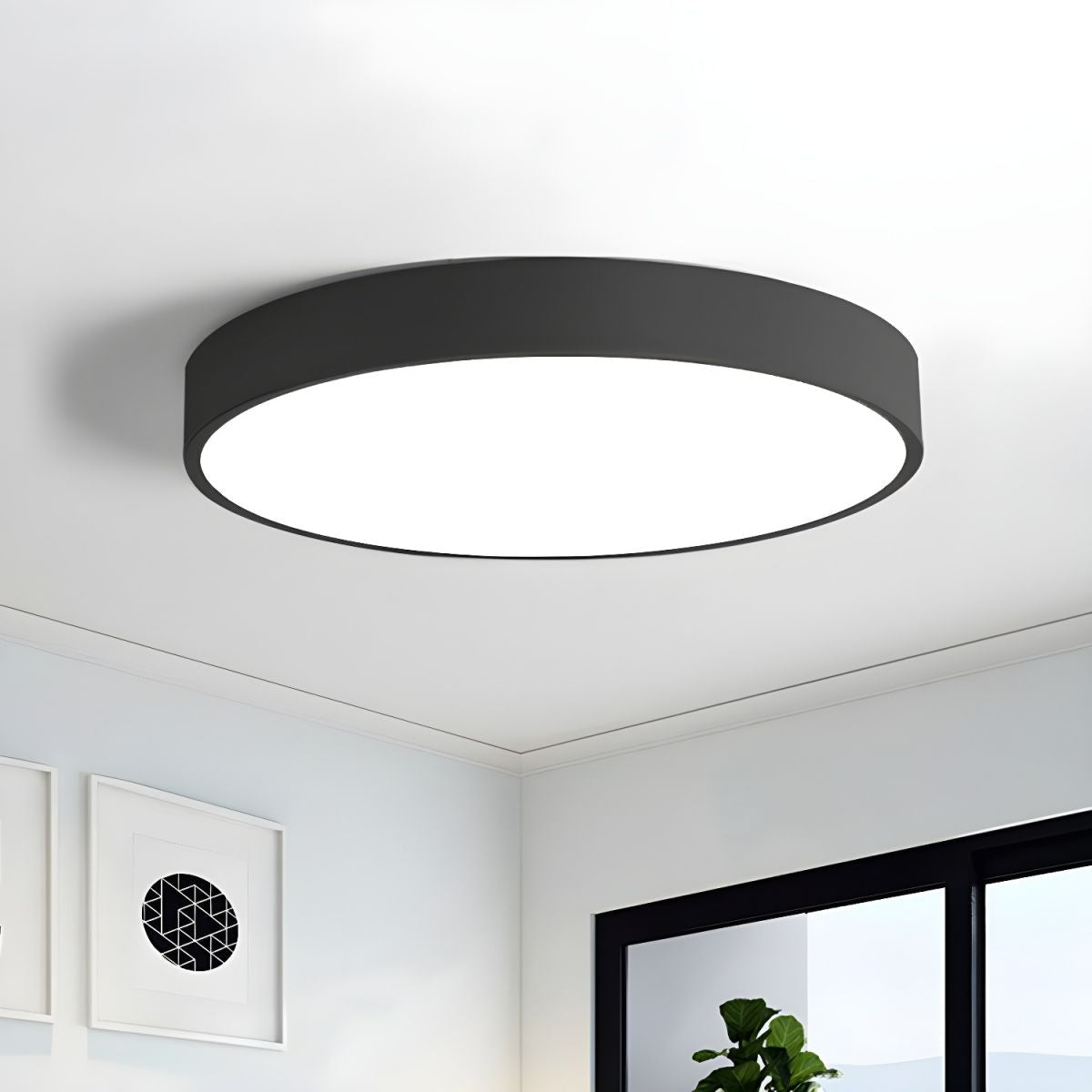 LED Round Flush Mount Ceiling Light-Lighting > Ceiling Lights-casanuva-Black-D30cm*H10cm-Cold Light-casanuva