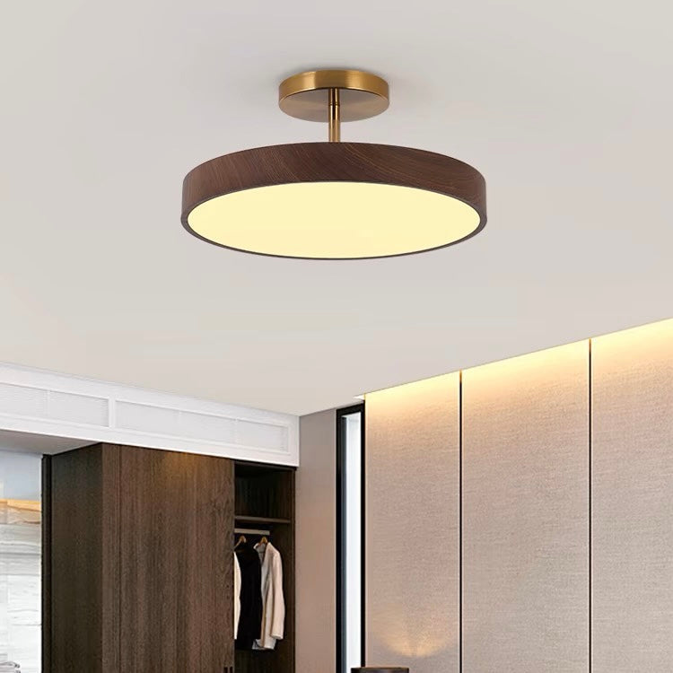 LED Semi-Flush Mount Ceiling Light-Lighting > Ceiling Lights-casanuva-Walnut-D30*H17cm-Warm Light-casanuva