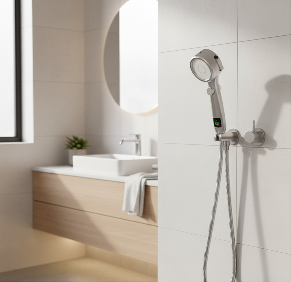 LED Showerhead with Filter and Temperature Display-Bedding & Bath > Bathroom Accessories-casanuva-casanuva