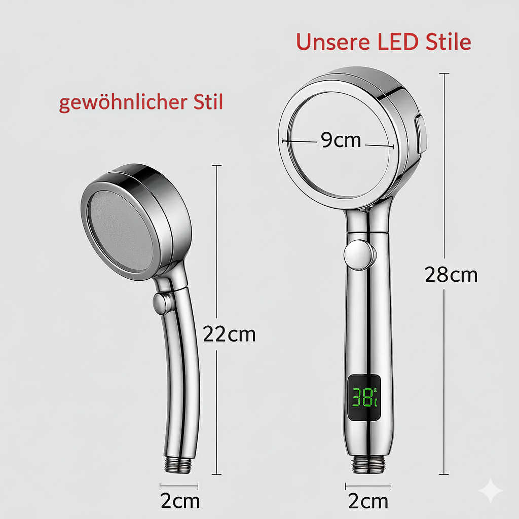 LED Showerhead with Filter and Temperature Display-Bedding & Bath > Bathroom Accessories-casanuva-casanuva
