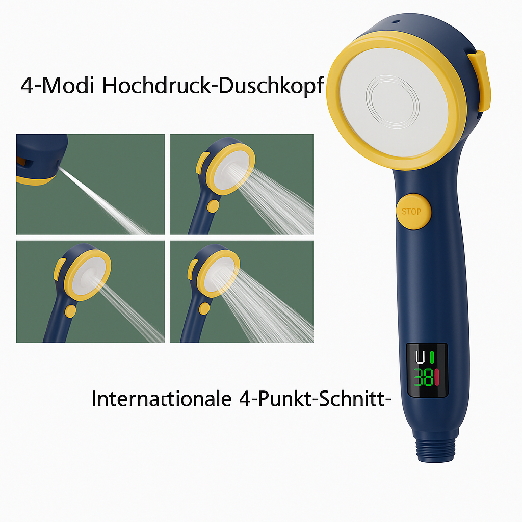 LED Showerhead with Filter and Temperature Display-Bedding & Bath > Bathroom Accessories-casanuva-casanuva