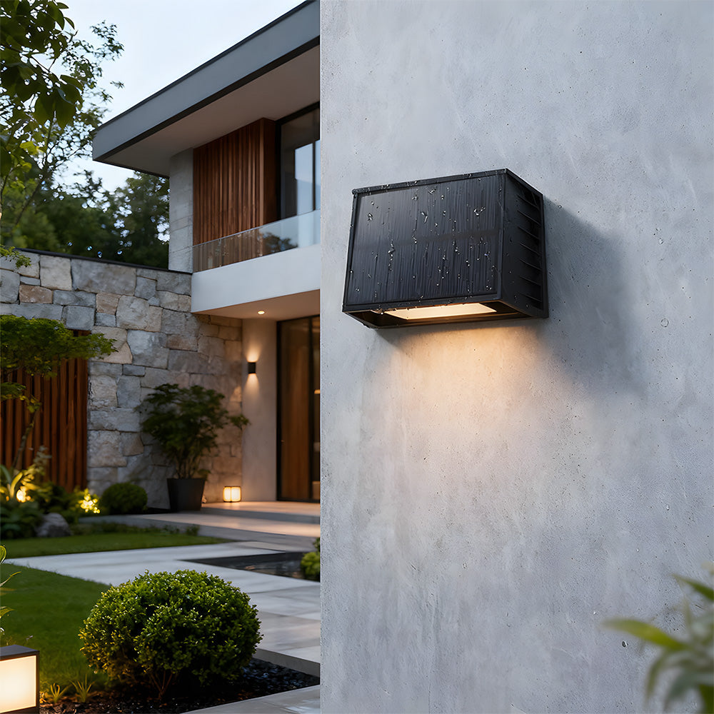 LED Solar Outdoor Wall Light IP65 Waterproof-Lighting > Outdoor Lighting-casanuva-Black-H8CM-Warm White-casanuva