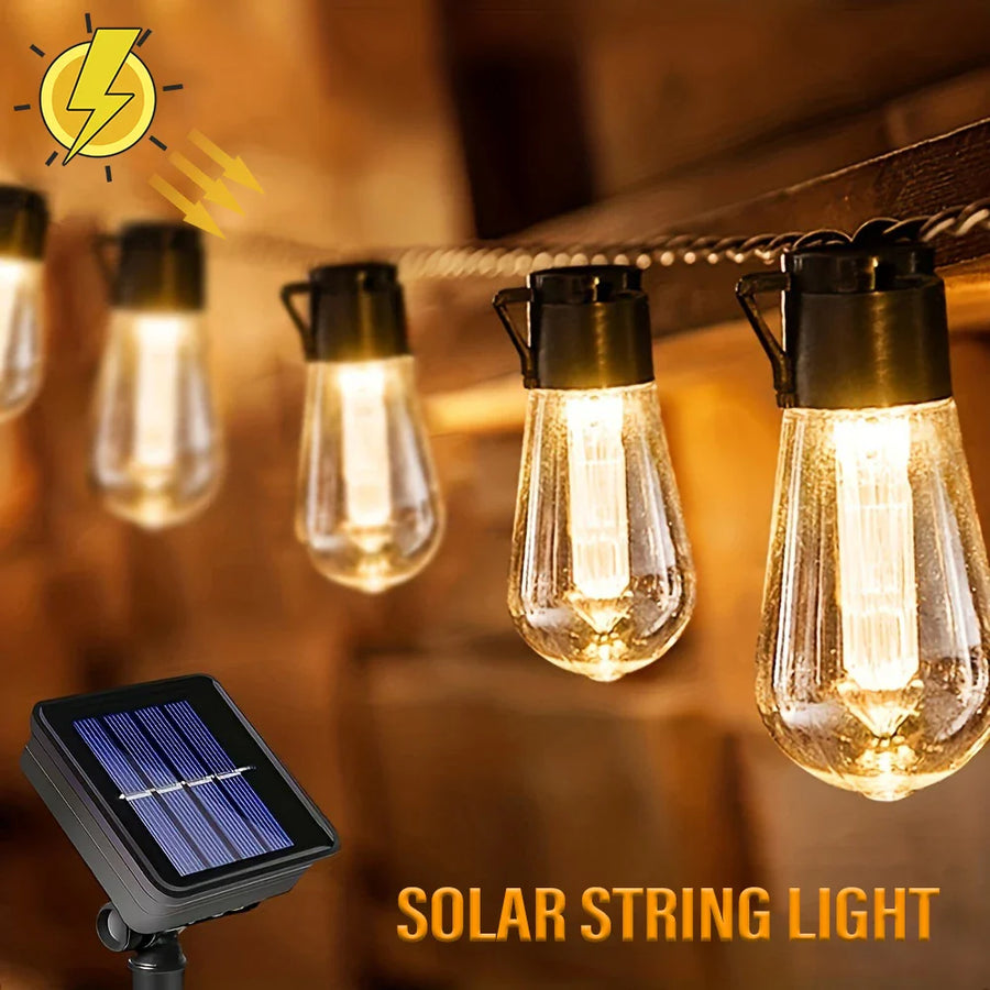 LED Solar String Lights Waterproof IP44 for Garden and Camping-Lighting > Outdoor Lighting-casanuva-casanuva