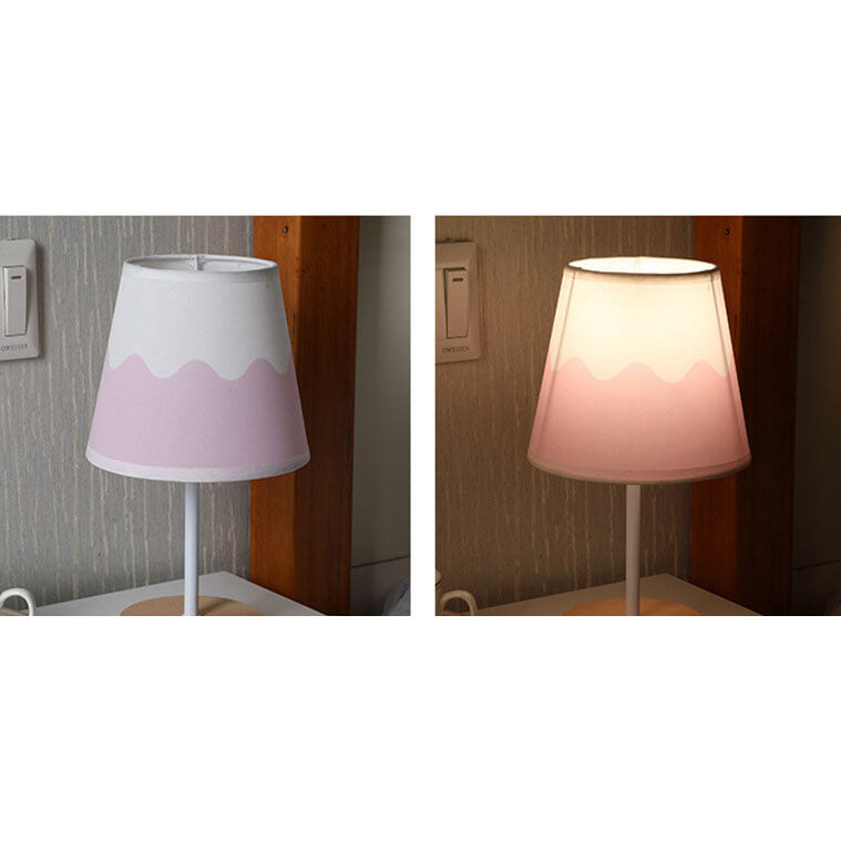 LED Table Lamp Solid Wood Fabric Cone Nordic Vintage Design-Lighting > Table Lamps-casanuva-casanuva