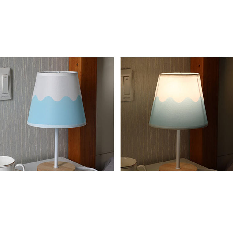 LED Table Lamp Solid Wood Fabric Cone Nordic Vintage Design-Lighting > Table Lamps-casanuva-casanuva