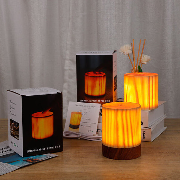 LED Touch Table Lamp with Creative Wood Design-Lighting > Table Lamps-casanuva-casanuva