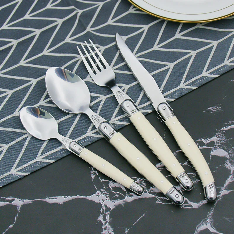 Laguiole Cutlery Set Ivory Elegance Premium Design-Kitchen & Dining > Cutlery-casanuva-casanuva