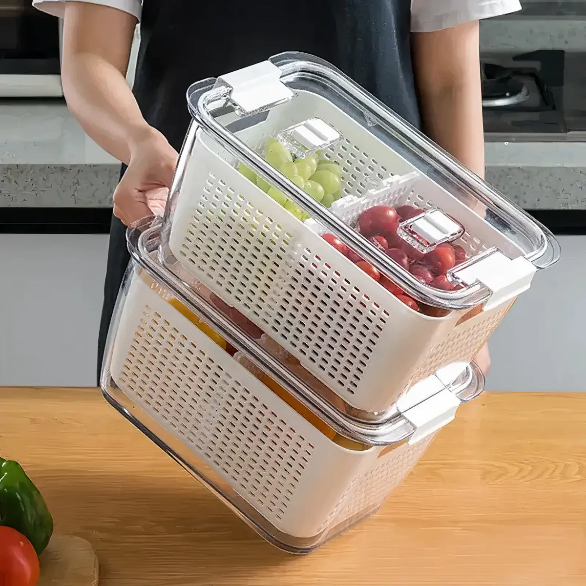 Large Capacity Fridge Storage Basket Multifunctional Organizer-Kitchen & Dining > Kitchen Accessories-casanuva-casanuva