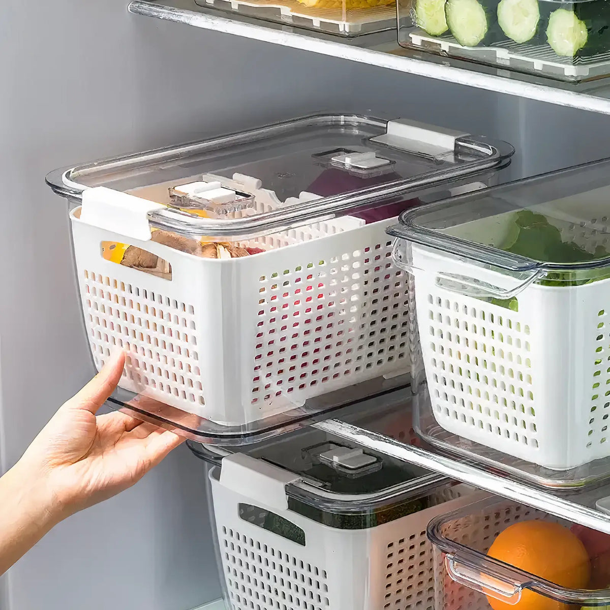 Large Capacity Fridge Storage Basket Multifunctional Organizer-Kitchen & Dining > Kitchen Accessories-casanuva-casanuva