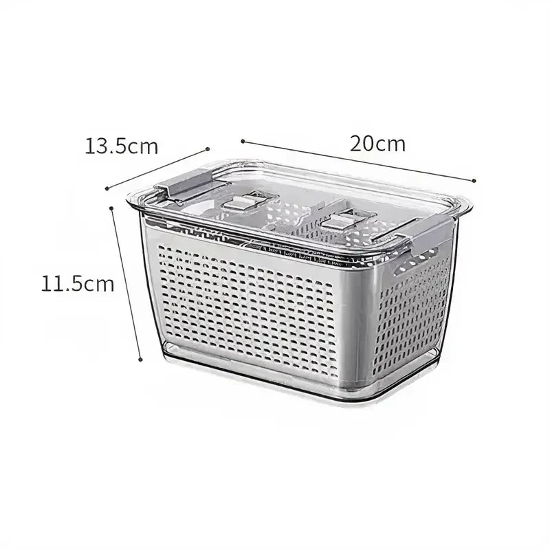 Large Capacity Fridge Storage Basket Multifunctional Organizer-Kitchen & Dining > Kitchen Accessories-casanuva-Medium-Gray-casanuva