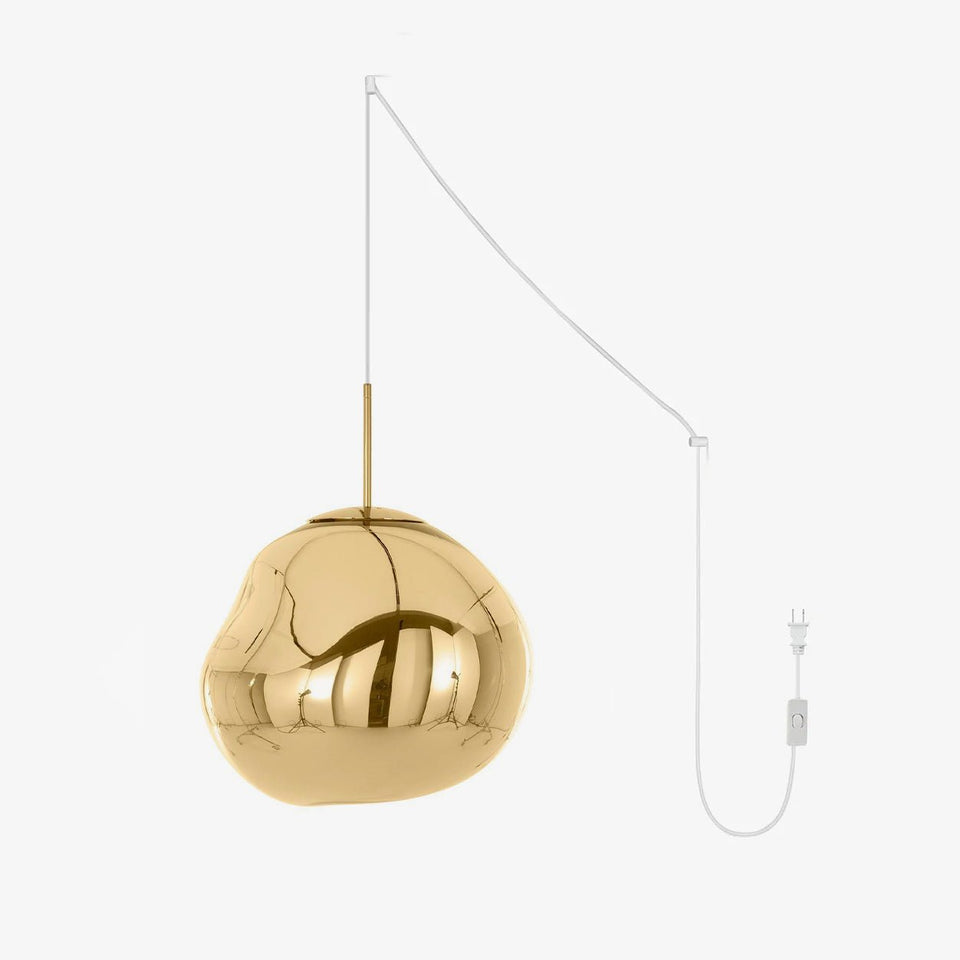 Lava Pendant Lamp-Lighting > Pendant Lights-casanuva-7" / Dia 18cm-Gold-US Plug-casanuva