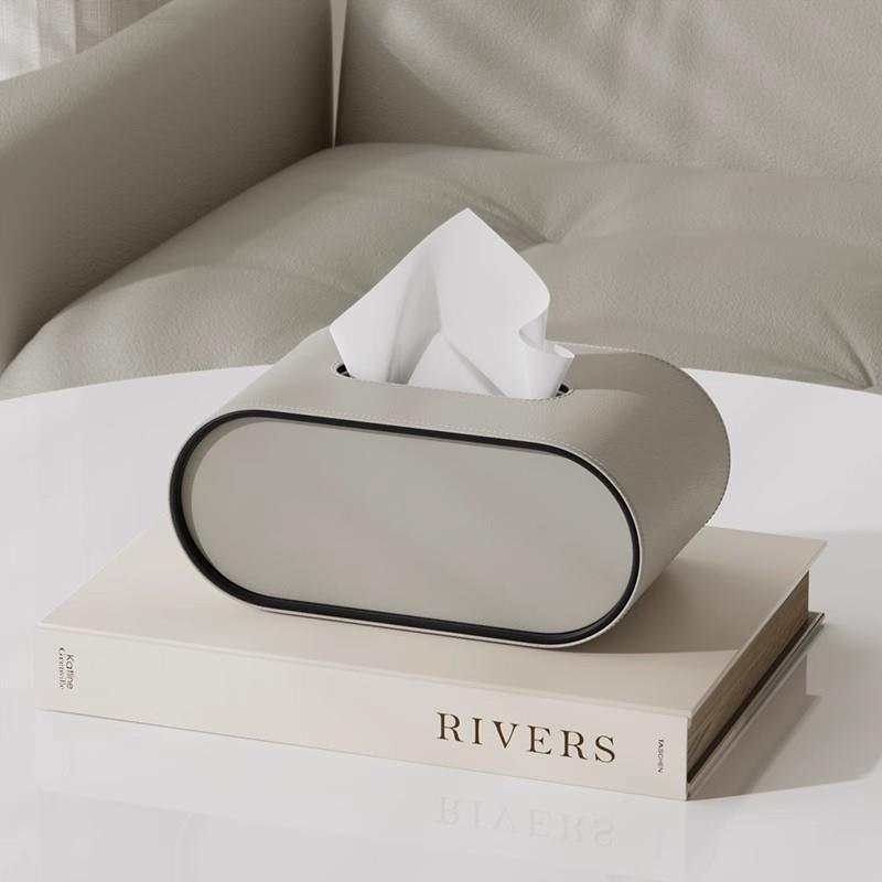 Leather Tissue Box with Timeless Elegance-Home Decor > Decorative Accessories-casanuva-Gray-casanuva