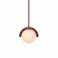 Linear Chandelier with Glass Globe Bulbs-Lighting > Chandeliers & Pendant Lights-casanuva-1 head-Red & White glass-casanuva
