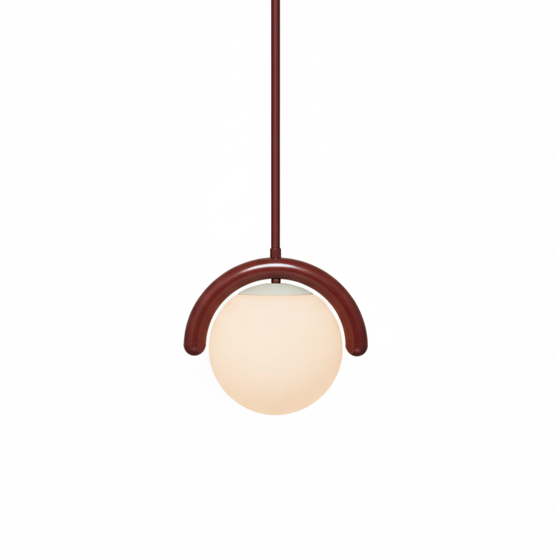 Linear Chandelier with Glass Globe Bulbs-Lighting > Chandeliers & Pendant Lights-casanuva-1 head-Red & White glass-casanuva