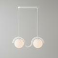 Linear Chandelier with Glass Globe Bulbs-Lighting > Chandeliers & Pendant Lights-casanuva-2 Heads-Black & White Glass-casanuva