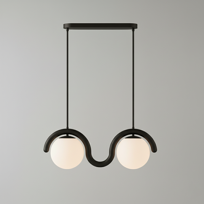 Linear Chandelier with Glass Globe Bulbs-Lighting > Chandeliers & Pendant Lights-casanuva-casanuva