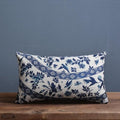 Linen Cotton Pillowcase with Traditional Porcelain Pattern-Bedding & Bath > Pillowcases-casanuva-Porcelain E-casanuva