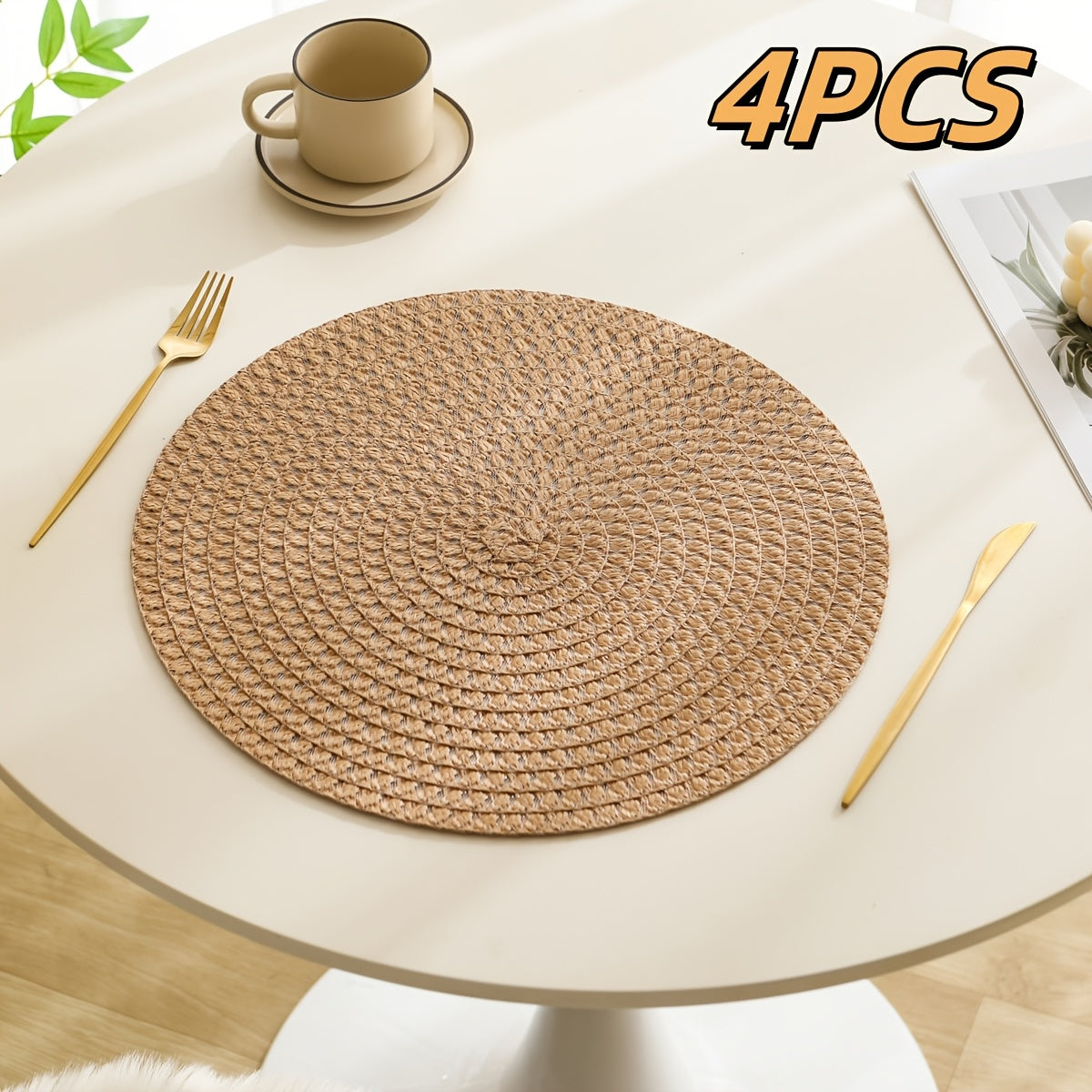 Linen Placemats Set of 2 4 or 6 Heat-Resistant Washable Table Mats-Kitchen & Dining > Placemats-casanuva-casanuva