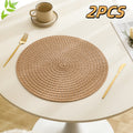 Linen Placemats Set of 2 4 or 6 Heat-Resistant Washable Table Mats-Kitchen & Dining > Placemats-casanuva-Khaki-2pcs-casanuva