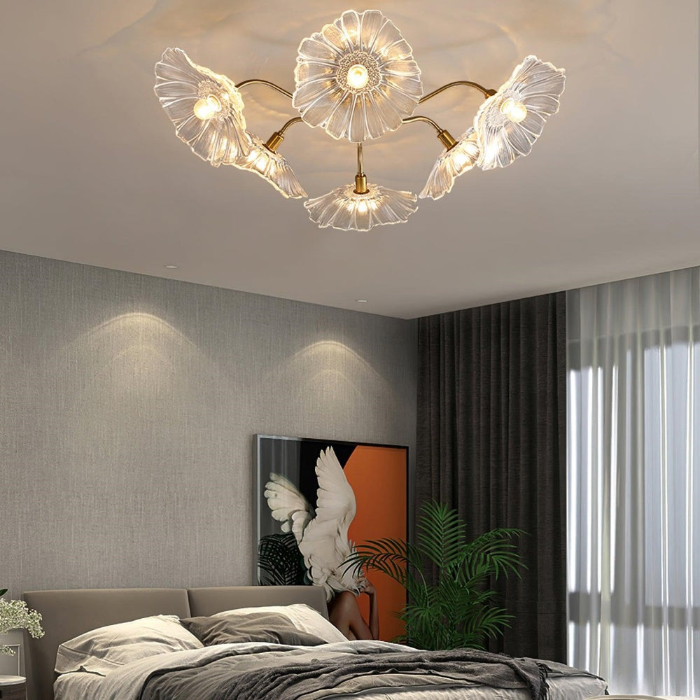 Lotus Leaf Glass Ceiling Light Vintage Design-Lighting > Ceiling Lights-casanuva-casanuva