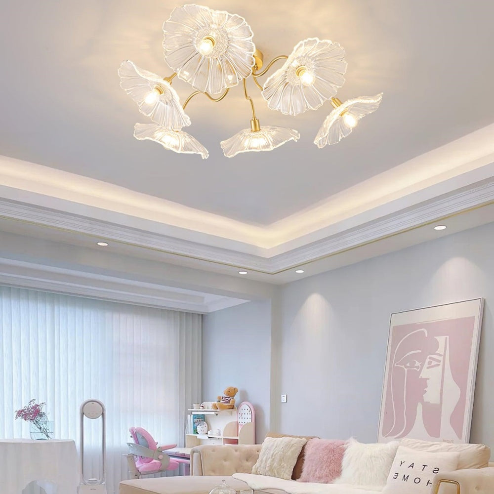 Lotus Leaf Glass Ceiling Light Vintage Design-Lighting > Ceiling Lights-casanuva-casanuva