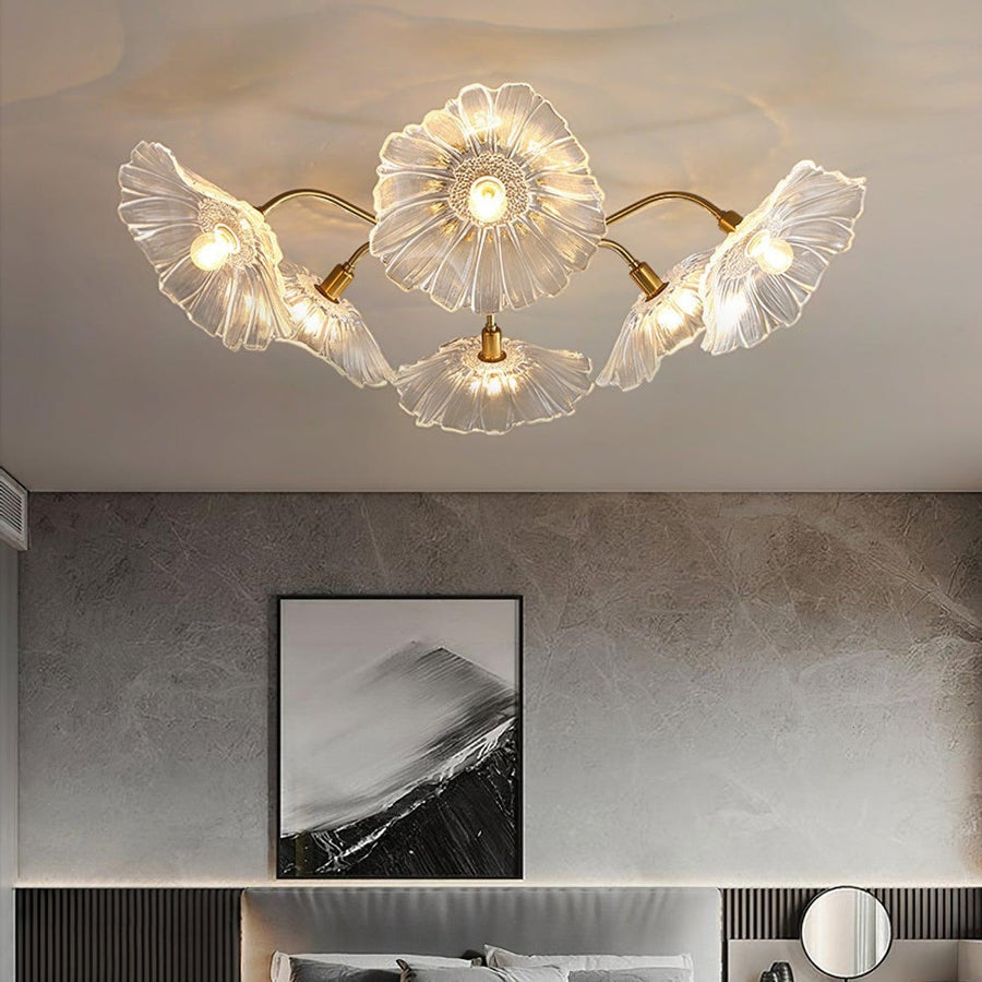 Lotus Leaf Glass Ceiling Light Vintage Design-Lighting > Ceiling Lights-casanuva-casanuva