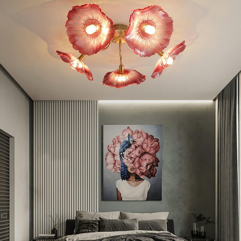 Lotus Leaf Glass Ceiling Light Vintage Design-Lighting > Ceiling Lights-casanuva-casanuva