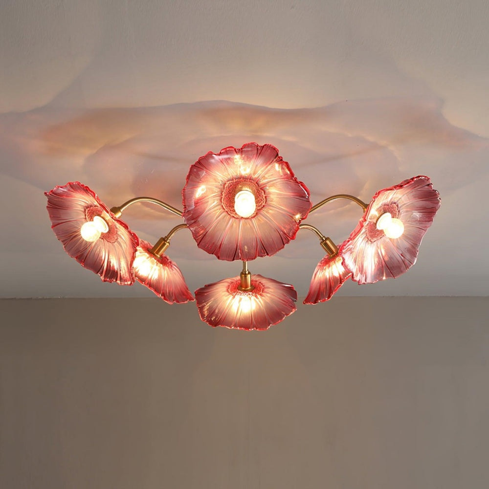 Lotus Leaf Glass Ceiling Light Vintage Design-Lighting > Ceiling Lights-casanuva-casanuva