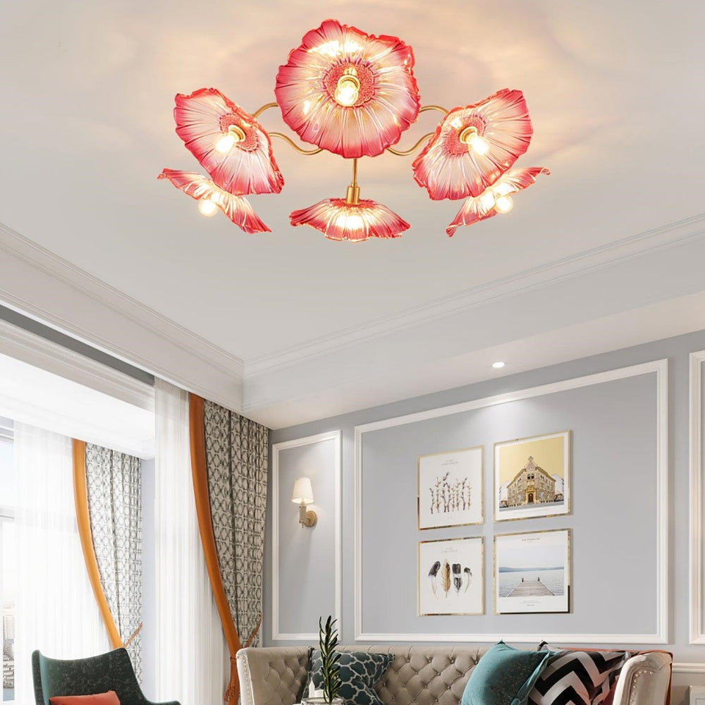 Lotus Leaf Glass Ceiling Light Vintage Design-Lighting > Ceiling Lights-casanuva-casanuva