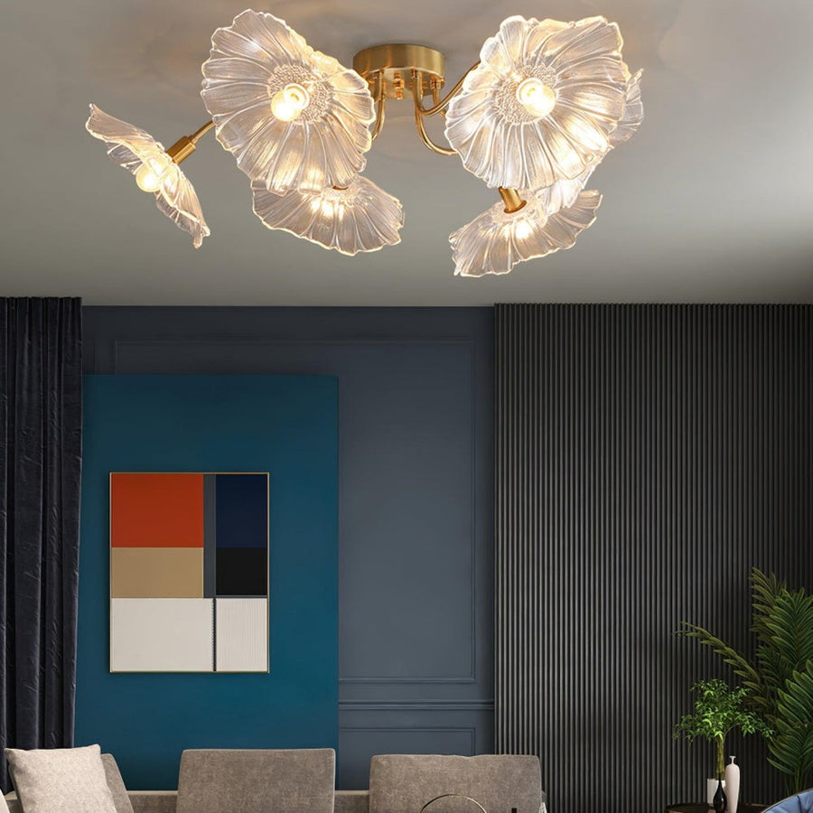 Lotus Leaf Glass Ceiling Light Vintage Design-Lighting > Ceiling Lights-casanuva-casanuva