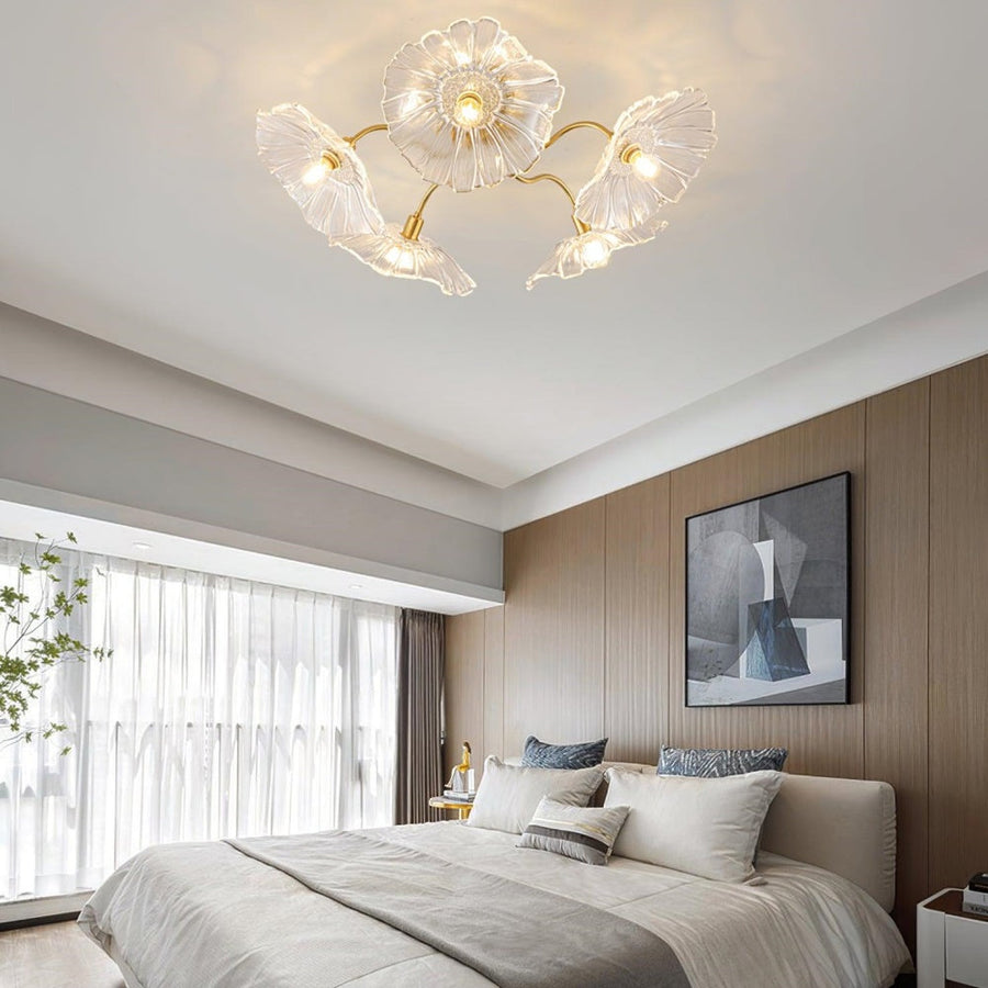 Lotus Leaf Glass Ceiling Light Vintage Design-Lighting > Ceiling Lights-casanuva-casanuva